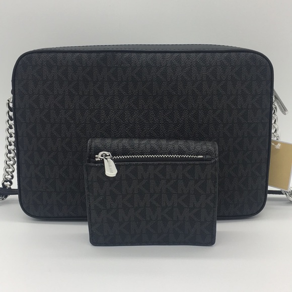 MICHAEL KORS LG EW CROSSBODY Bag Black&Card Case - Picture 6 of 8